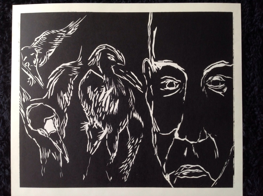 Ad van Riel :houtsnede , zonder titel verkocht voor € 35!