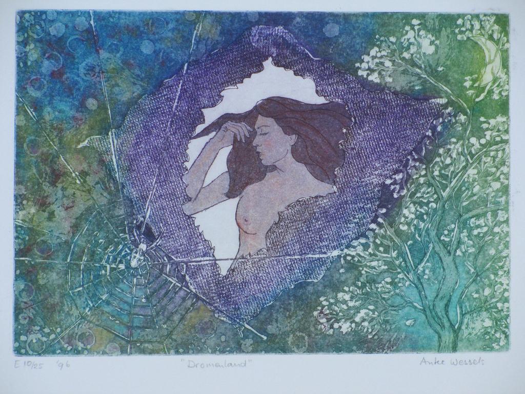 Anke Wessels, Dromenland, Ets/aquatint kopen? Bied vanaf 30!