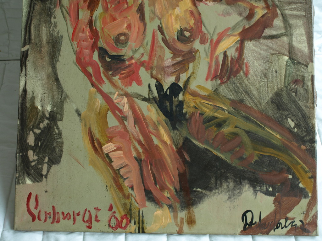 Onduidelijke signaturen : Acrylverf op doek , NAAKTE VROUW – 2000 kopen? Bied vanaf 50!