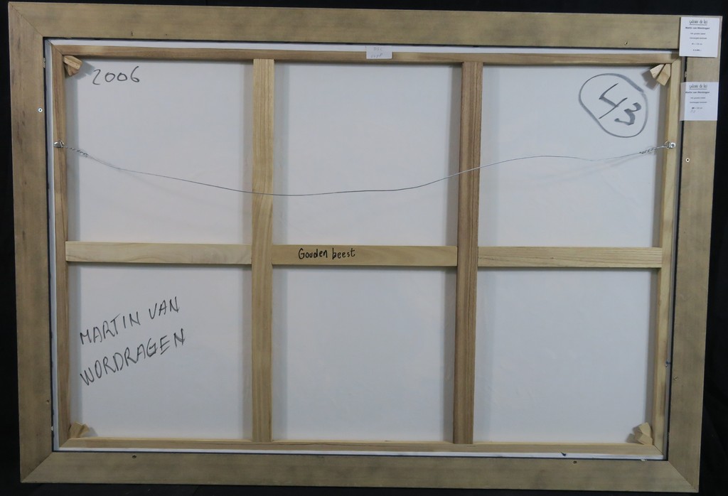 Martin van Wordragen: Gemengde techniek op doek, Het Gouden Beest - Ingelijst  kopen? Bied vanaf 650!