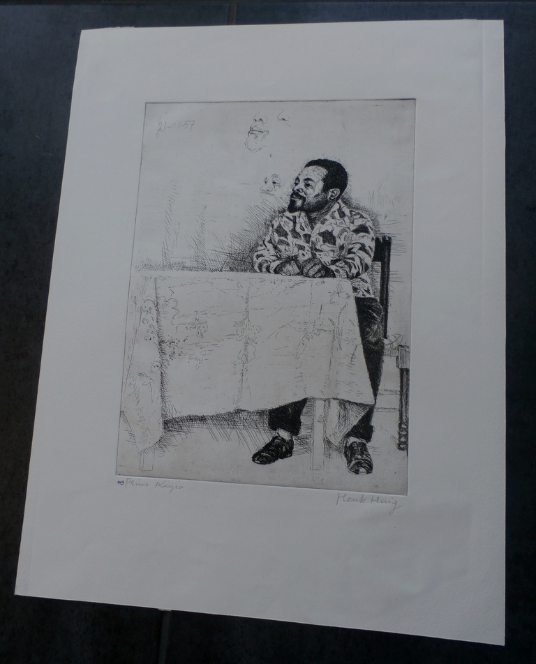 Henk Huig - Ets - Prins Kayia - 1957 kopen? Bied vanaf 40!
