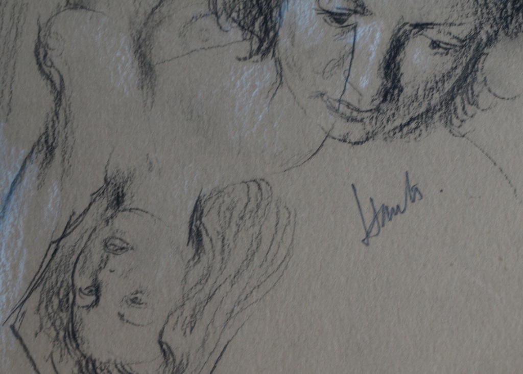 Onduidelijke signatuur : Tekeningen , Naakte vrouw – gesigneerd – ca 1950 kopen? Bied vanaf 1!