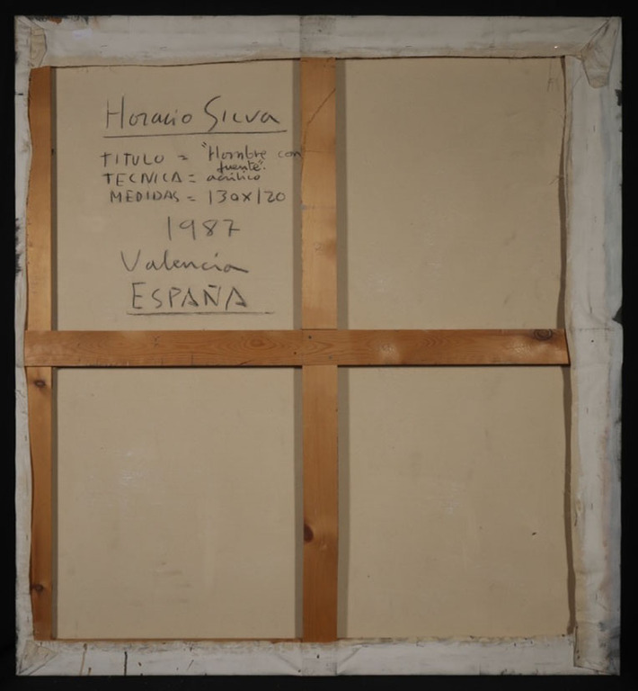 Horacio Silva: Acryl op doek, Hombre con tuente (Groot!) kopen? Bied vanaf 200!