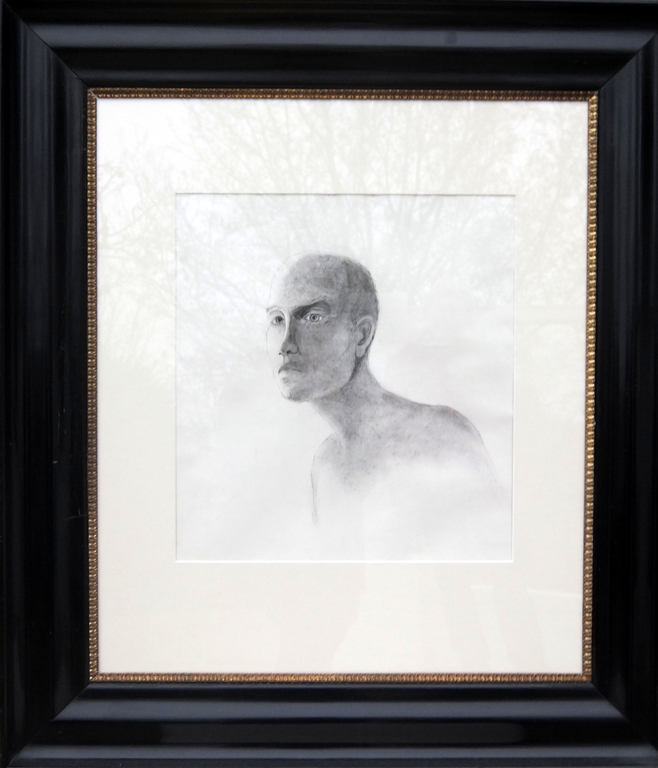 Paul de Roos: Mannen portret, houtskooltekening op papier verkocht voor € 45!