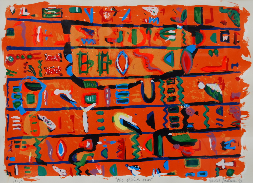 Gertie Janssen The rising sun zeefdruk 10/75 handgesigneerd 1997 kopen? Bied vanaf 35!