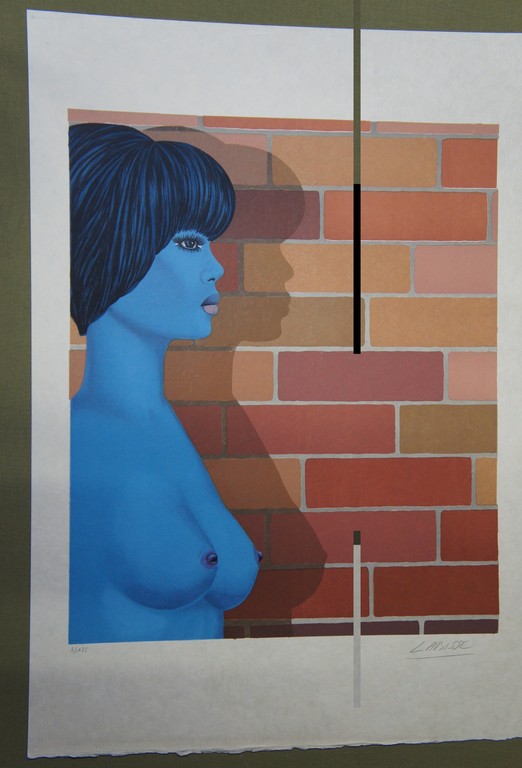 Lithografie - Félix Labisse (1905 – 1982), Vrouw met haar schaduw  kopen? Bied vanaf 25!