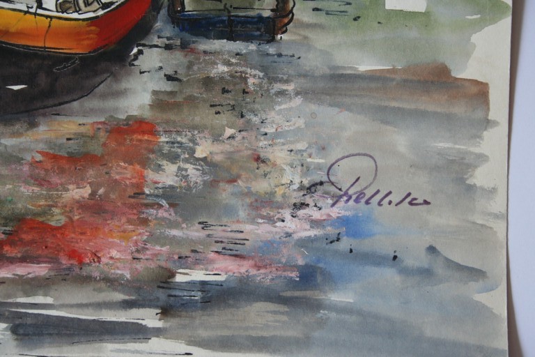 Aquarel - Munttoren Amsterdam - gesigneerd kopen? Bied vanaf 1!