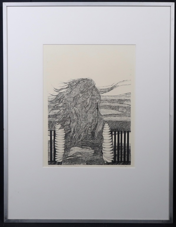 Maggy Voorsluis-Gomez: Litho, Herinnering aan de stilte - Ingelijst verkocht voor € 35!
