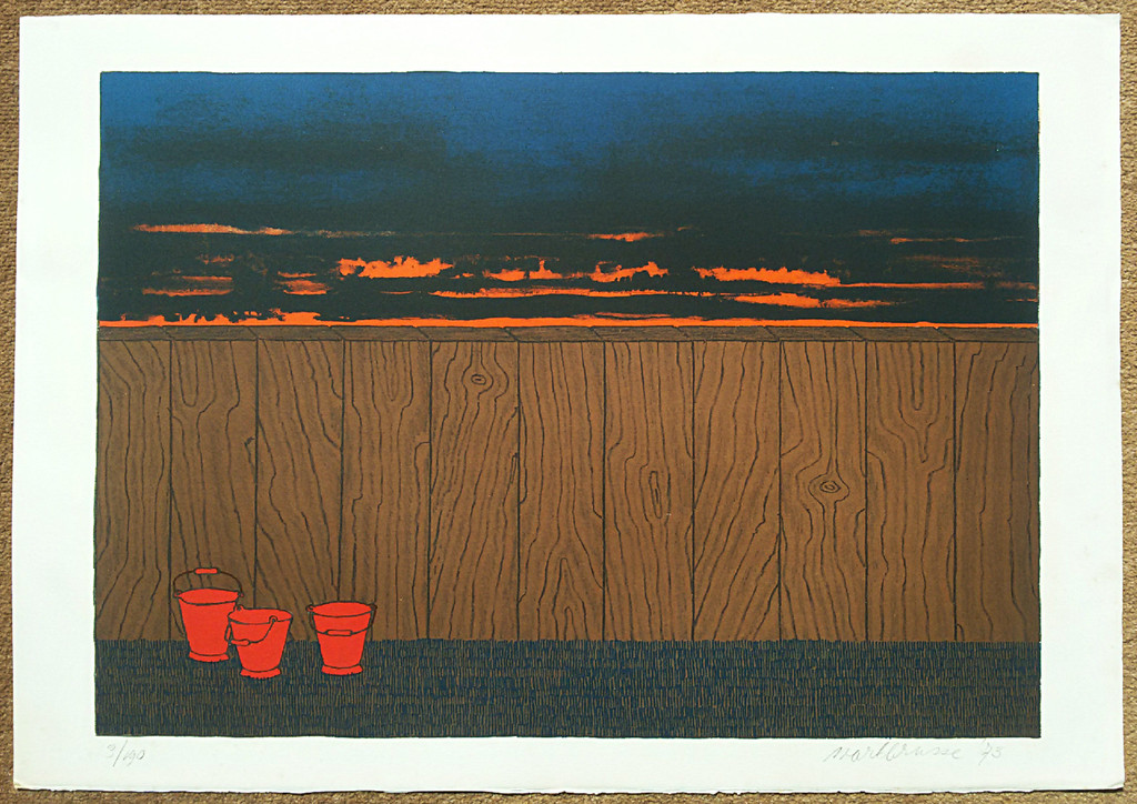 Laatste keer: Mark Brusse - Drie emmers voor een schutting, litho kopen? Bied vanaf 1!