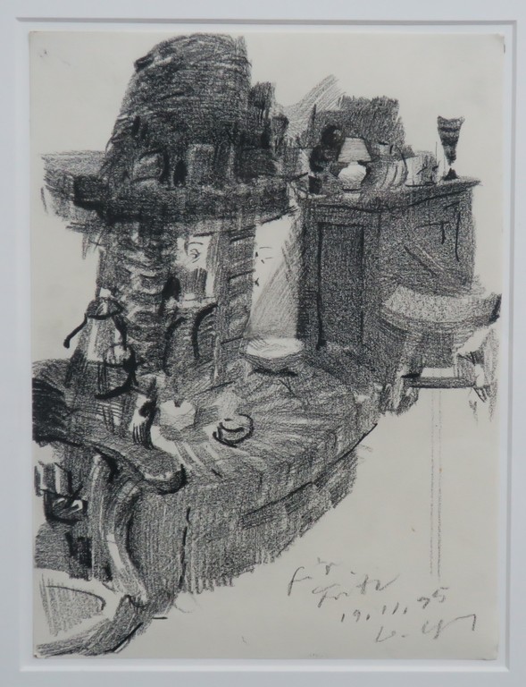 Wolfgang Schmitz: Houtskool op papier, Zonder titel - Ingelijst kopen? Bied vanaf 35!