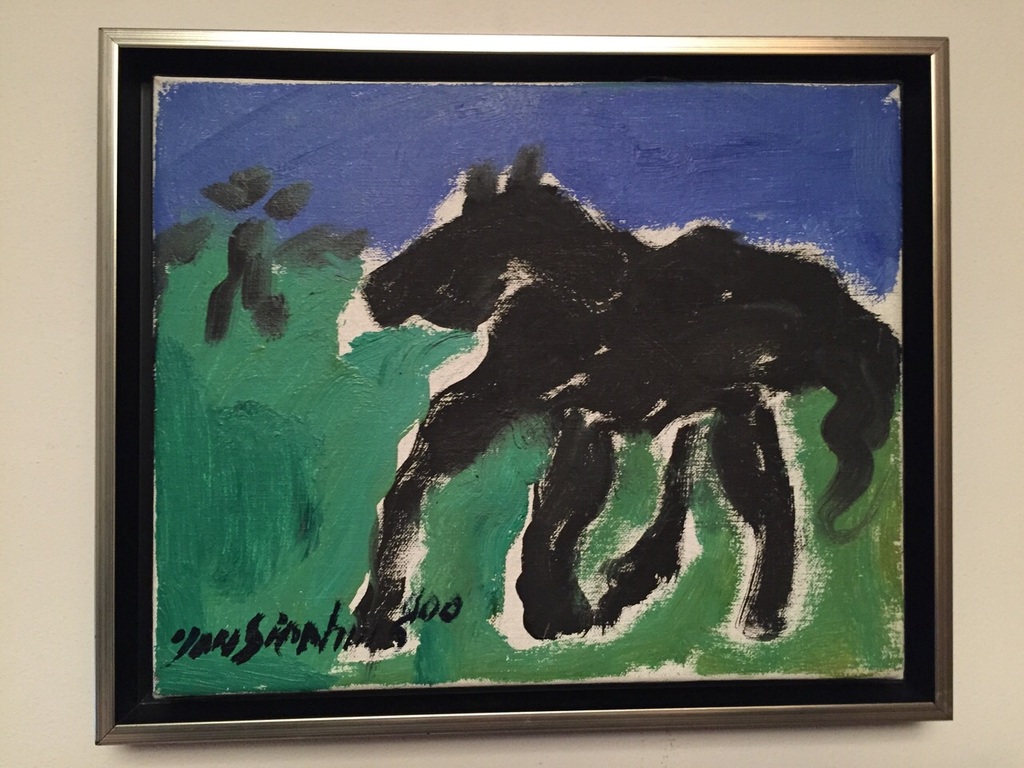 Jan Sierhuis - Het paard - Olieverf schilderij - Jaar 2000 verkocht voor € 310!
