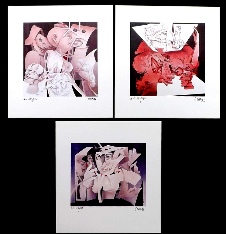 Malgorzata Konwerska - 3x gesgneerde litho - 1985 kopen? Bied vanaf 1!