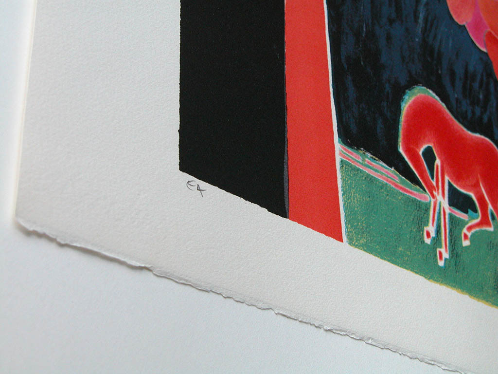 Albert Zavaro, ‘Le bouquet rouge’ - originele kleurenlitho, handgesigneerd, ed.  kopen? Bied vanaf 65!