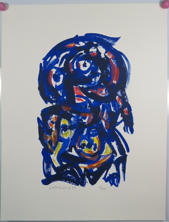 Theo Wolvecamp: Zeefdruk, Blauw figuur kopen? Bied vanaf 150!