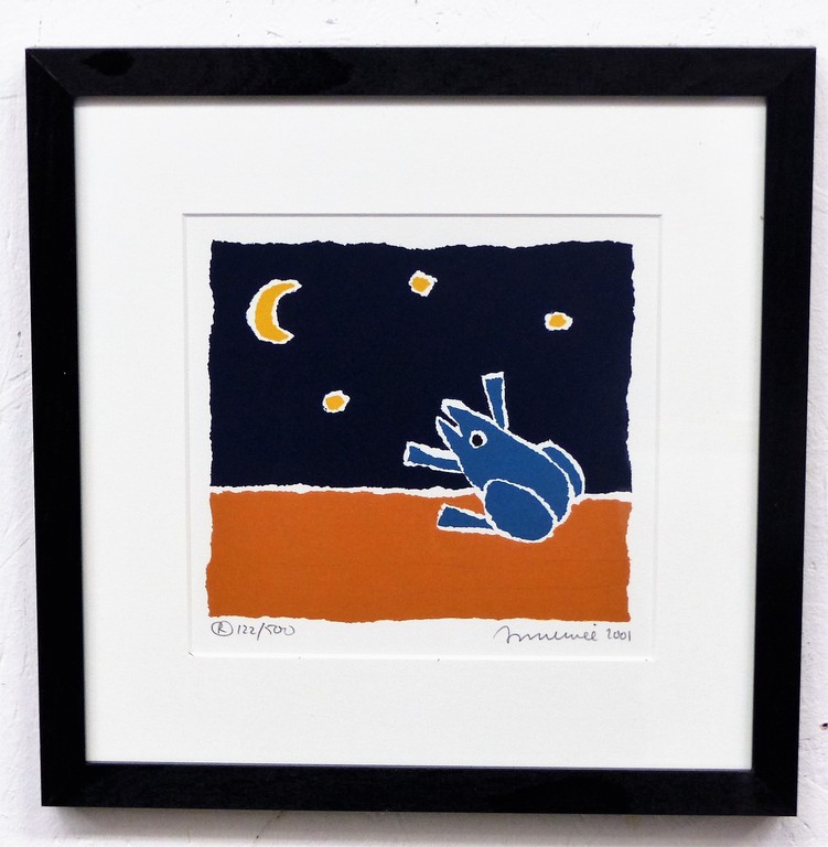 Hans Innemee,Zeefdruk op papier, Ingelijst,Handgesigneerd,Titel Frog. kopen? Bied vanaf 50!