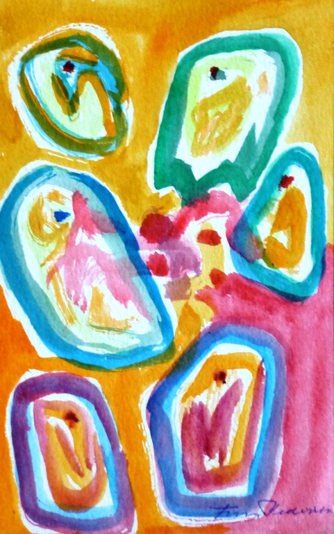 Finn Pedersen, aquarel, handgesigneerd verkocht voor € 150!