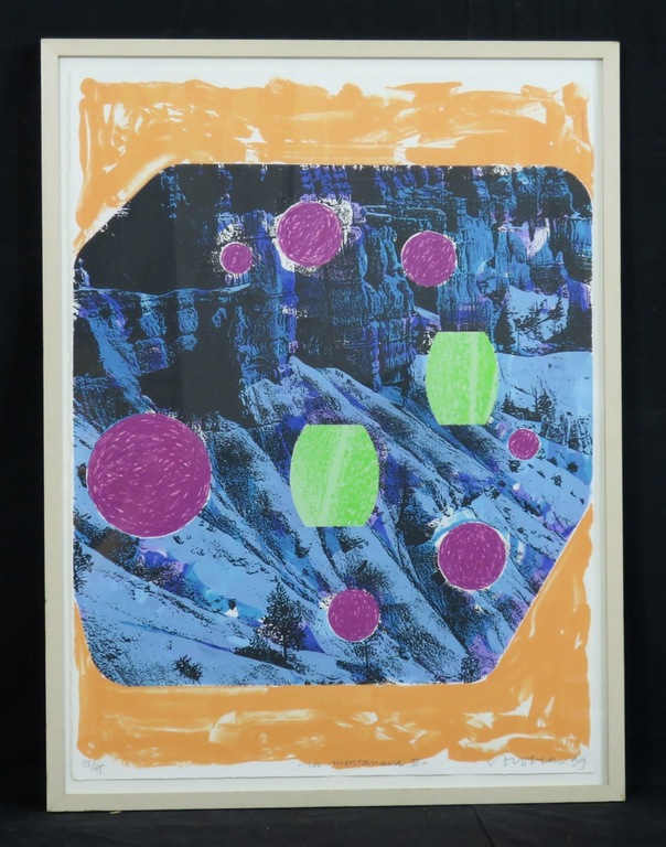 Jelis van Dolderen: Zeefdruk, 'La montanara V' - Ingelijst kopen? Bied vanaf 20!