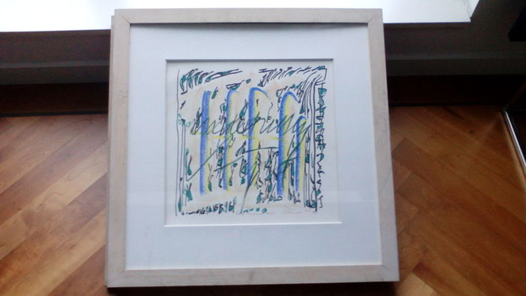 Simon Vinkenoog, pastelkrijt tekening,1993,61x61cm verkocht voor € 140!