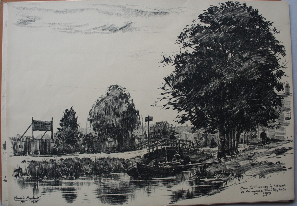 Eduard Houbolt, Vijf (van de 6) litho's naar verdwenen punten oud Den Haag. kopen? Bied vanaf 24!