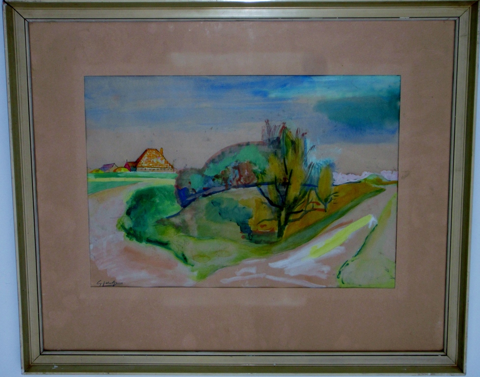 Gerrit Jan de Geus - Pastel/aquarel - Krommenie 1954 kopen? Bied vanaf 85!