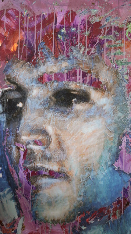 Peter Donkersloot Acryl en olieverf over print op linnen - Elvis Presley kopen? Bied vanaf 395!