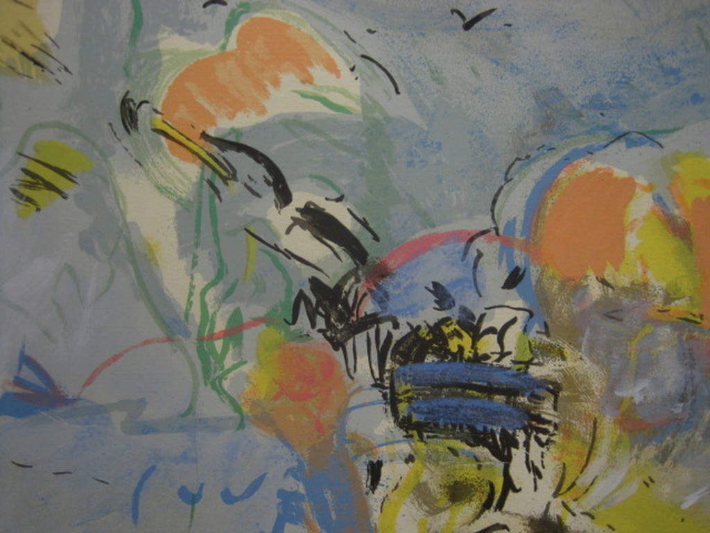 Kees v Bohemen 1928-1985 grote litho "abstract" handgesigneerd verkocht voor € 75!