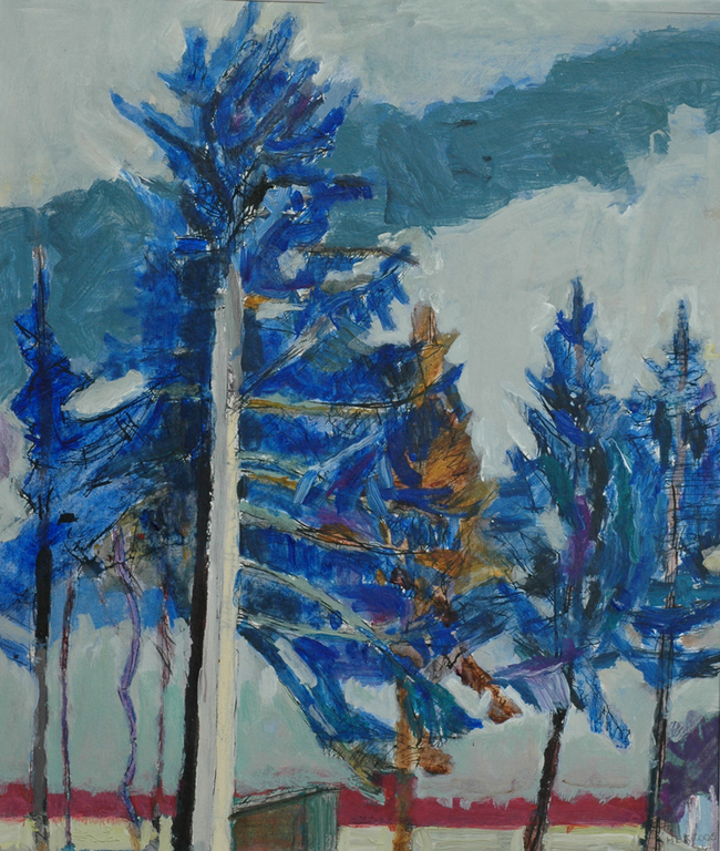 Hans Ebeling Koning, verf en pen op papier, Geitenschuurtje kopen? Bied vanaf 50!