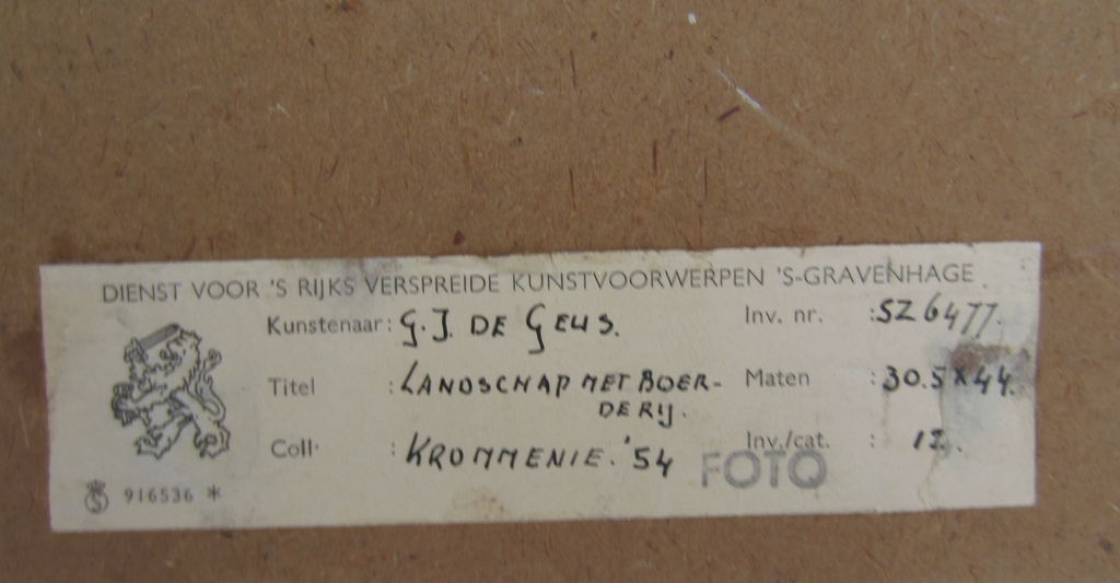 Gerrit Jan de Geus - Pastel/aquarel - Krommenie 1954 kopen? Bied vanaf 85!