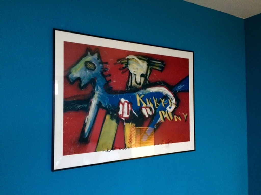 Herman Brood, zeefdruk, Kick y'r pony (groot) kopen? Bied vanaf 350!