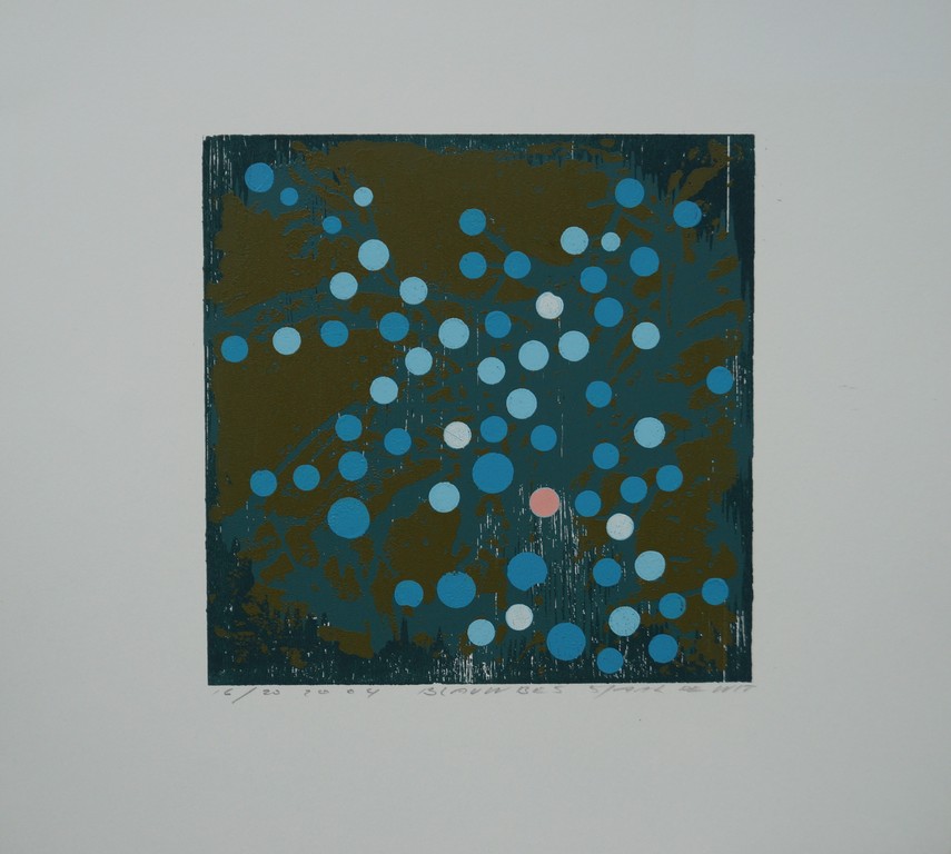 Sjaak de Wit - gesigneerde zeefdruk - blauwbes kopen? Bied vanaf 20!