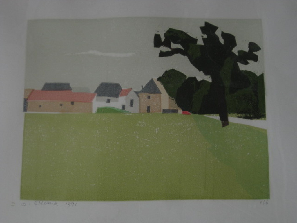 Gerard Ettema ( 1931- ) kleine oplage  litho "Hollands landschap" gesigneerd  kopen? Bied vanaf 1!