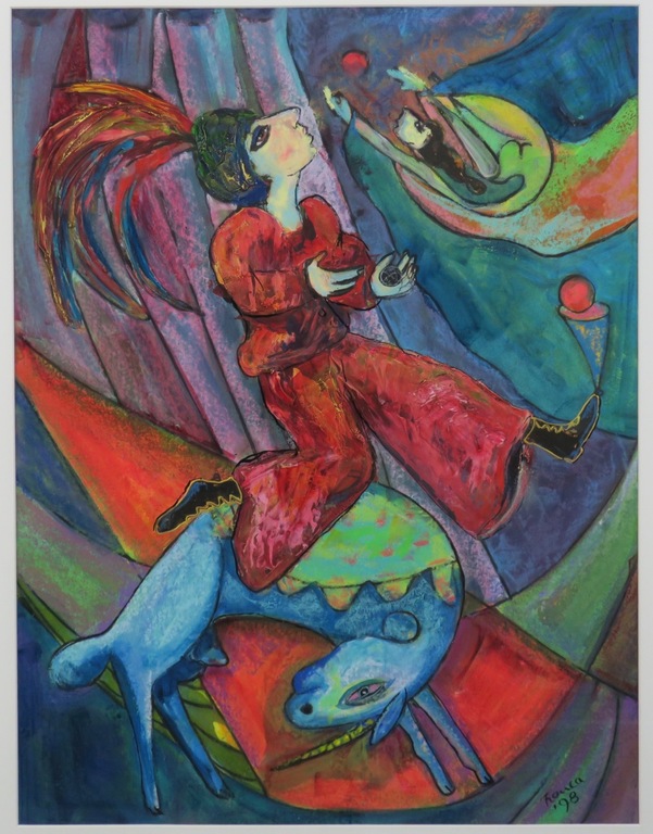 Franca Muller Jabusch: Gemengde techniek op papier, Phantasie riding - Ingelijst kopen? Bied vanaf 80!