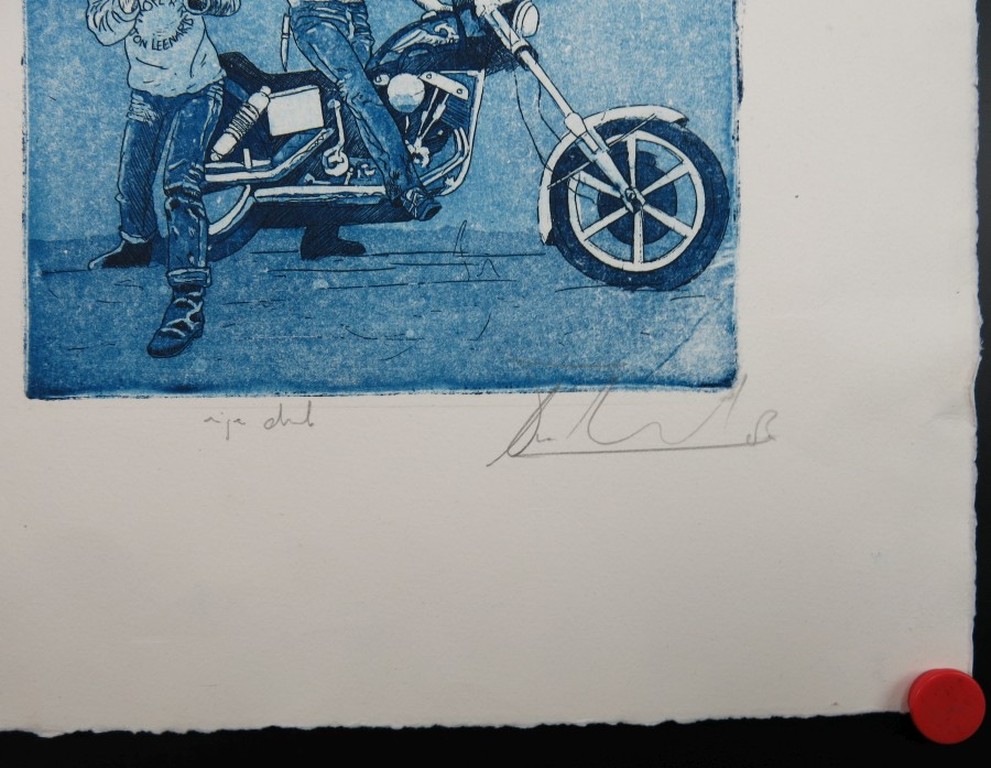 Ton Leenarts: Ets en Aquatint, Zelfportret als Hells Angels kopen? Bied vanaf 1!