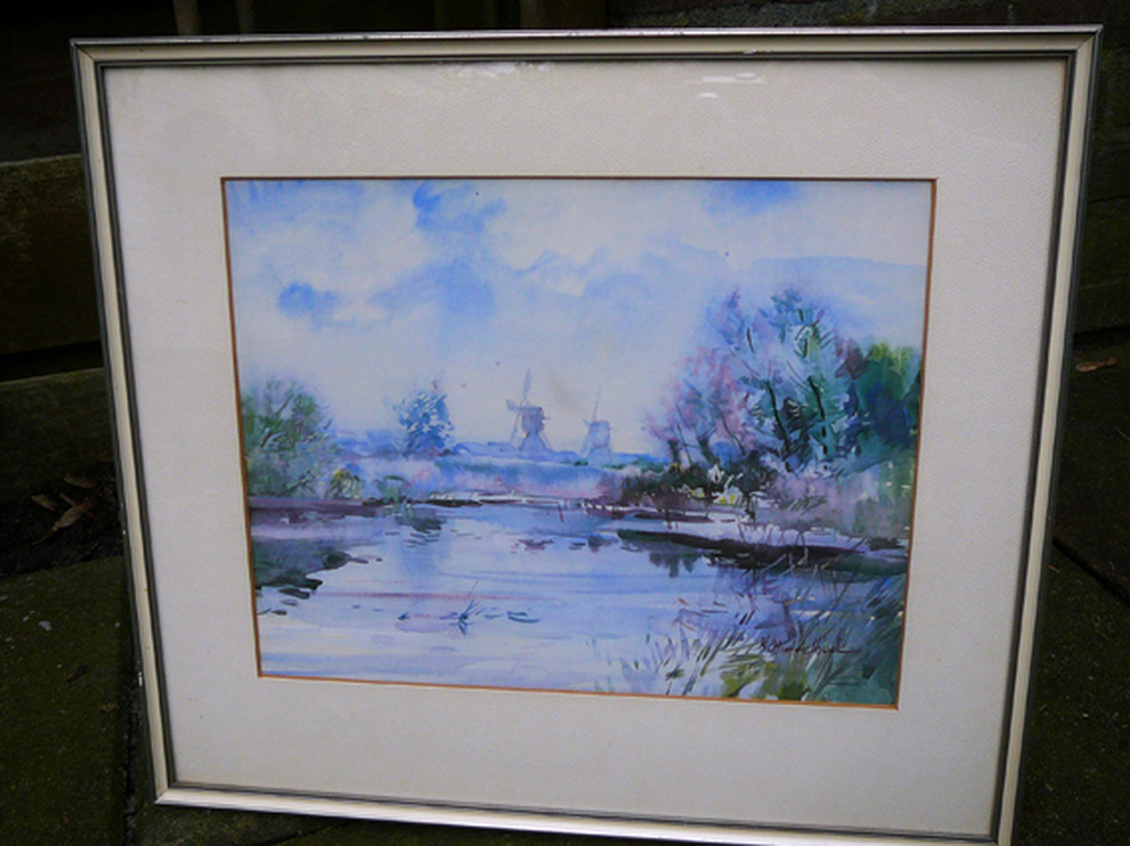 Martinus Middelhoek: Hollands Landschap -aquarel- kopen? Bied vanaf 90!