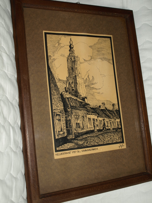 Pentekening – Hellestraat met O.L. Vrouwetoren Amersfoort – Gesigneerd – Ingelijst 34 x 47 cm kopen? Bied vanaf 1!