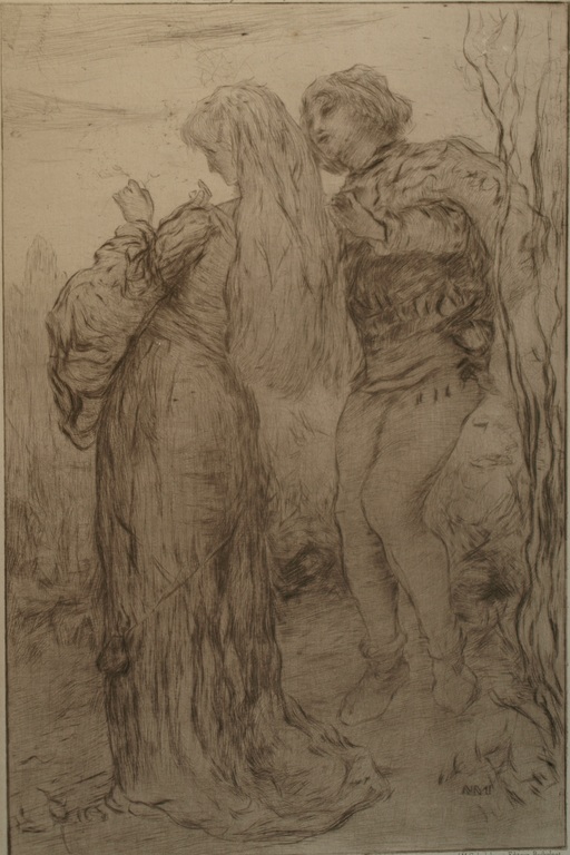 Philip Zilcken (1857-1930) : Ets , 2 Geliefden – ca 1900 kopen? Bied vanaf 1!