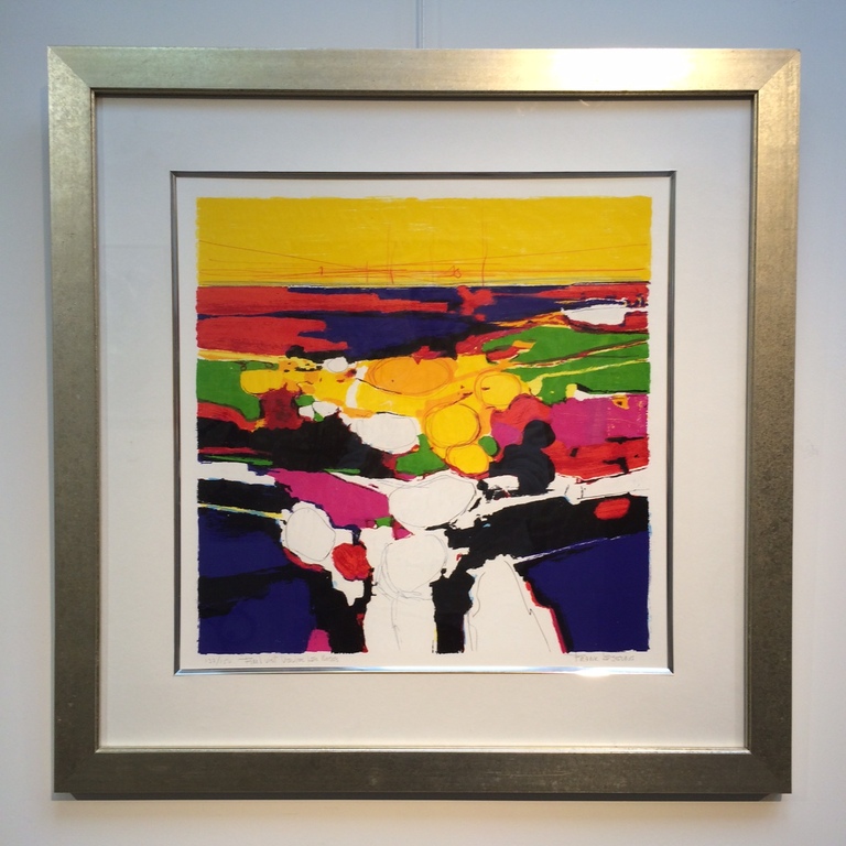 Frank lejeune, zeefdruk met lijst, titel: " Veules les Roses " verkocht voor € 50!