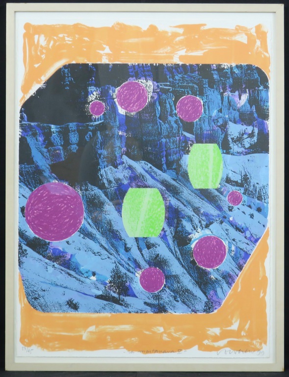 Jelis van Dolderen: Zeefdruk, La montanara - Ingelijst verkocht voor € 35!