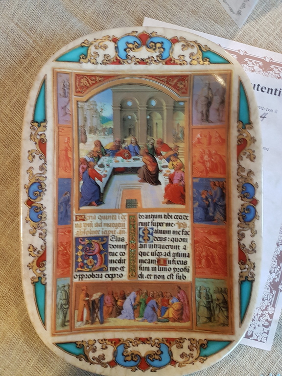 Porseleinen bord met de hand beschilderd-I Tesori del Vaticano-Ultima Cena kopen? Bied vanaf 1!