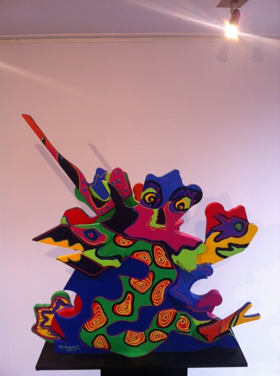 Gesigneerde handbeschilderde houten 3D sculptuur - unica kopen? Bied vanaf 1!