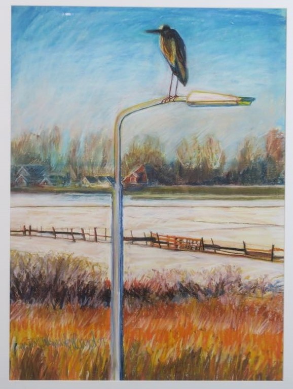 Arien van Waterland: Krijttekening, Zonder titel II - Ingelijst kopen? Bied vanaf 1!