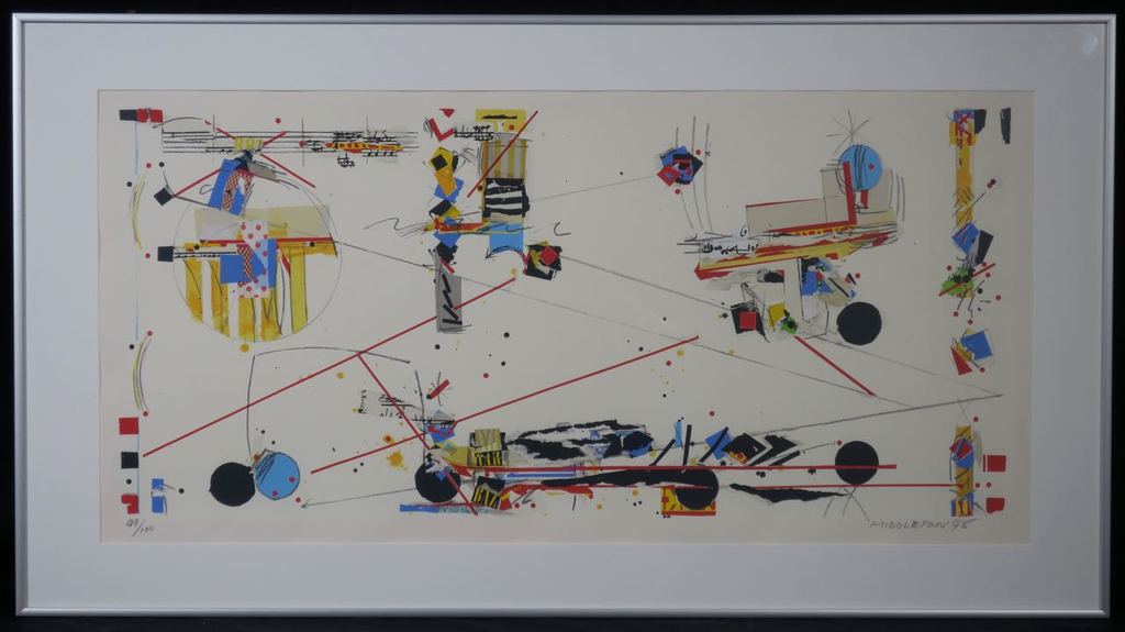 Sam Middleton: Zeefdruk, Drum sticks - Ingelijst verkocht voor € 60!