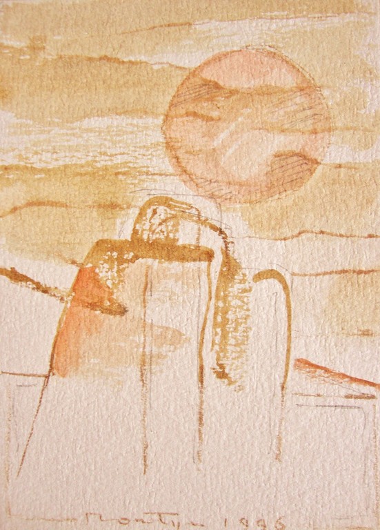 JAN MONTYN  - tekening/aquarel - Mukdahan, the morning - Northern Thailand kopen? Bied vanaf 175!