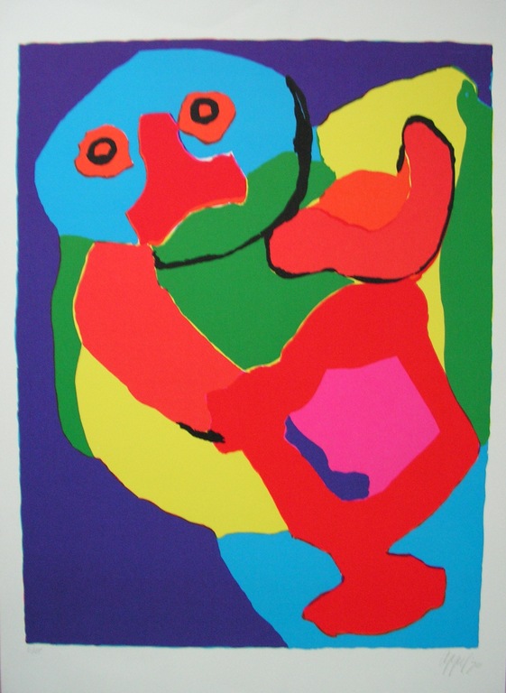 Karel Appel (1921 - 2006) - lithografie  -  'Dansende man' kopen? Bied vanaf 350!