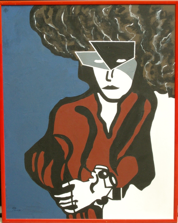 Eric Pool (1937-2012) - Acryl op doek - Hell's Angel 1994 kopen? Bied vanaf 1!