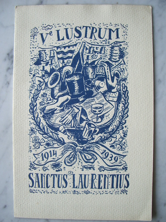 Jan Schoonhoven - litho - menukaart 5de lustrum Sanctus Laurentius 1939 kopen? Bied vanaf 275!