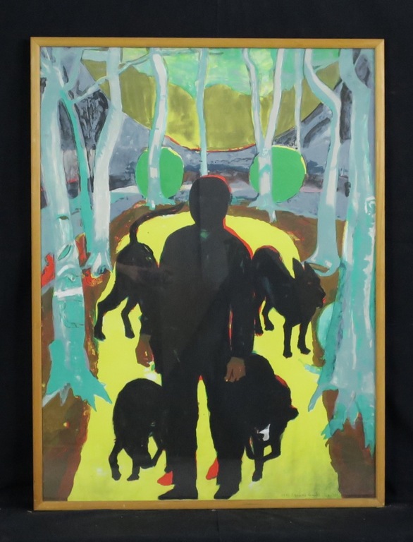 Hans Ebeling Koning: Zeefdruk, Zonder titel - Ingelijst (groot) kopen? Bied vanaf 35!