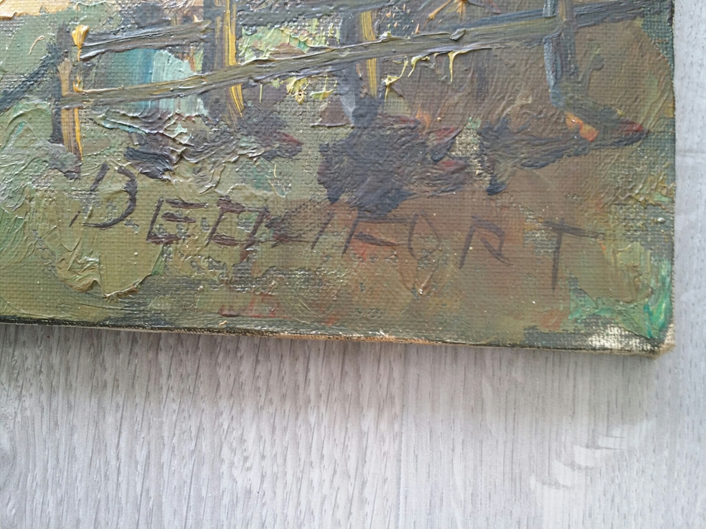 Jan Beaufort. Olieverf op doek. Boerderij in de zon. kopen? Bied vanaf 45!