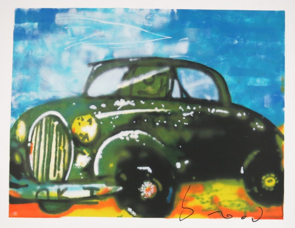 Herman Brood: Zeefdruk, Mk 1 Jaguar (groot) verkocht voor € 250!