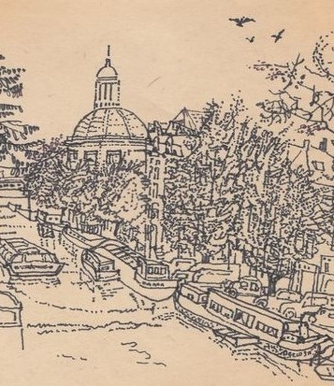 Onbekende kunstenaar - pentekening - Amsterdam 700  jaar(1975) kopen? Bied vanaf 1!